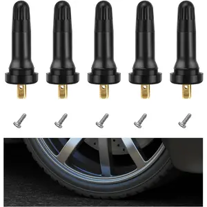 5 PCS TPMS 20008 Tire Valve Stem, Snap-in Rubber Tubeless Tire Pressure Sensor Valve Stem Replacement For Commander, Liberty, Lucerne, Avenger, Charger, Durango