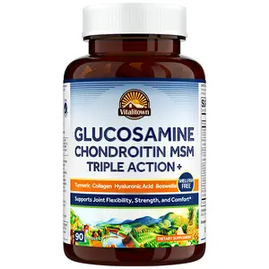 Glucosamine Chondroitin MSM,for Hands,Back,Knee and Joint Health,Relief,with Turmeric Curcumin,for Bone and Joint Flexibility and Mobility,Vitalitown