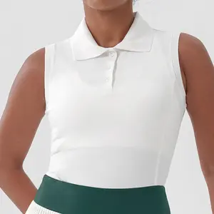 Women's Plain Sleeveless Golf Shirt Wicking UV Protection Quick Dry Atheltic Polo Shirt Tennis Shirt outfits Athletic Sports Soft Tops Women’s Summer Fitness Top comfortable fashionable minimalist clothes workout wear football vollyball casual wear
