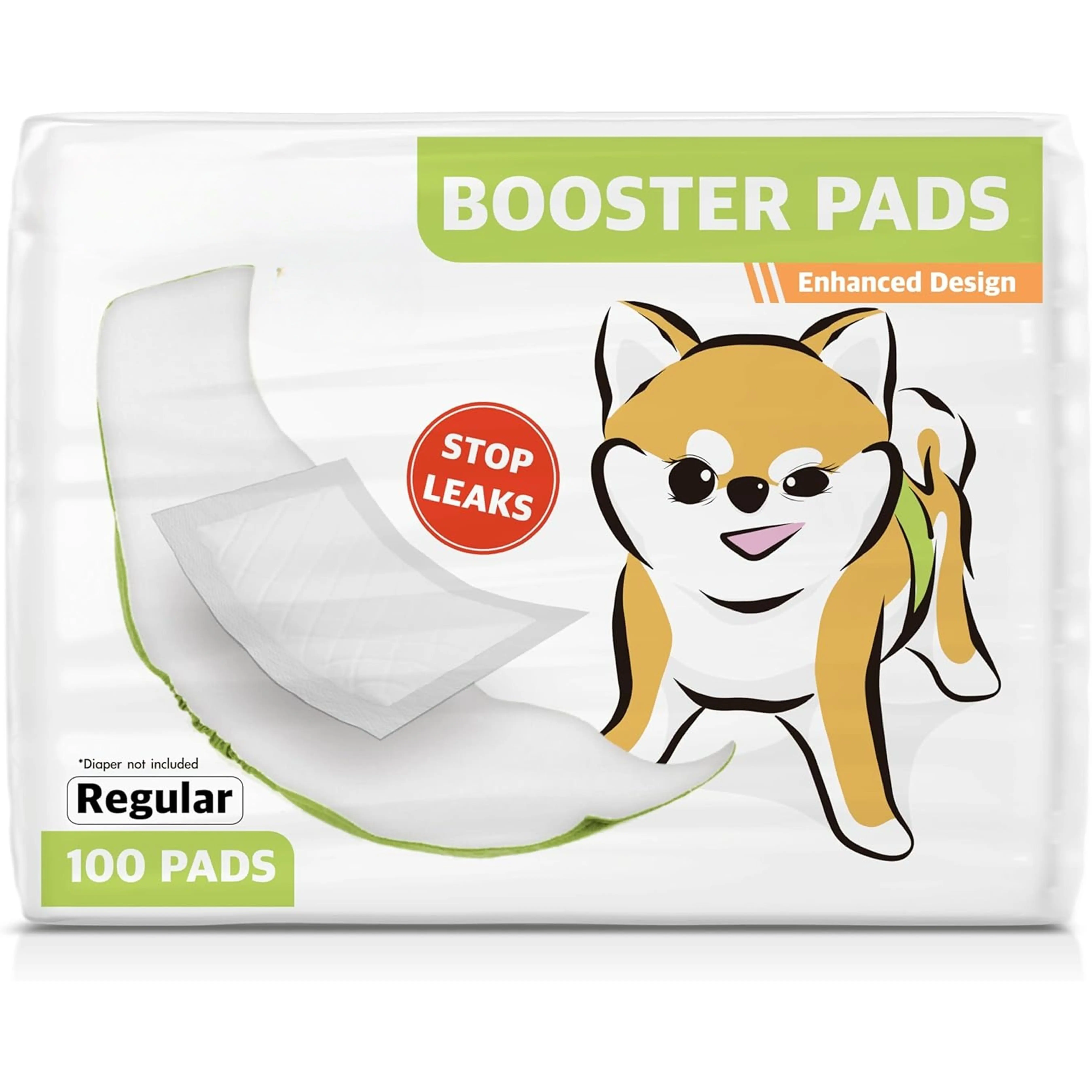 Dog Diaper Liners Booster Pads for Male and Female Dogs, 100ct | Disposable Diaper Inserts fit Most Reusable Pet Belly Bands, Wraps, and Washable Period Panties