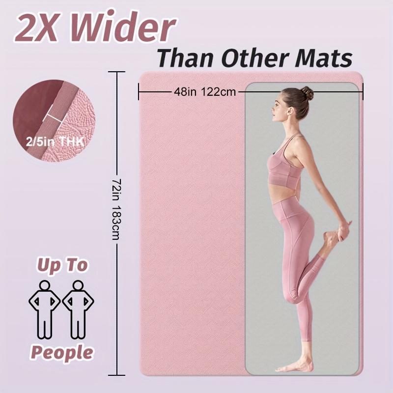 Double Non-Slip Yoga Mat - 6.0x4.0/6.0x2.0 ft Enlarged 8mm Thick Multifunctional Pilates Floor Exercise Equipment Mat, Home Gym Fitness Accessory for Home & Outdoor Use