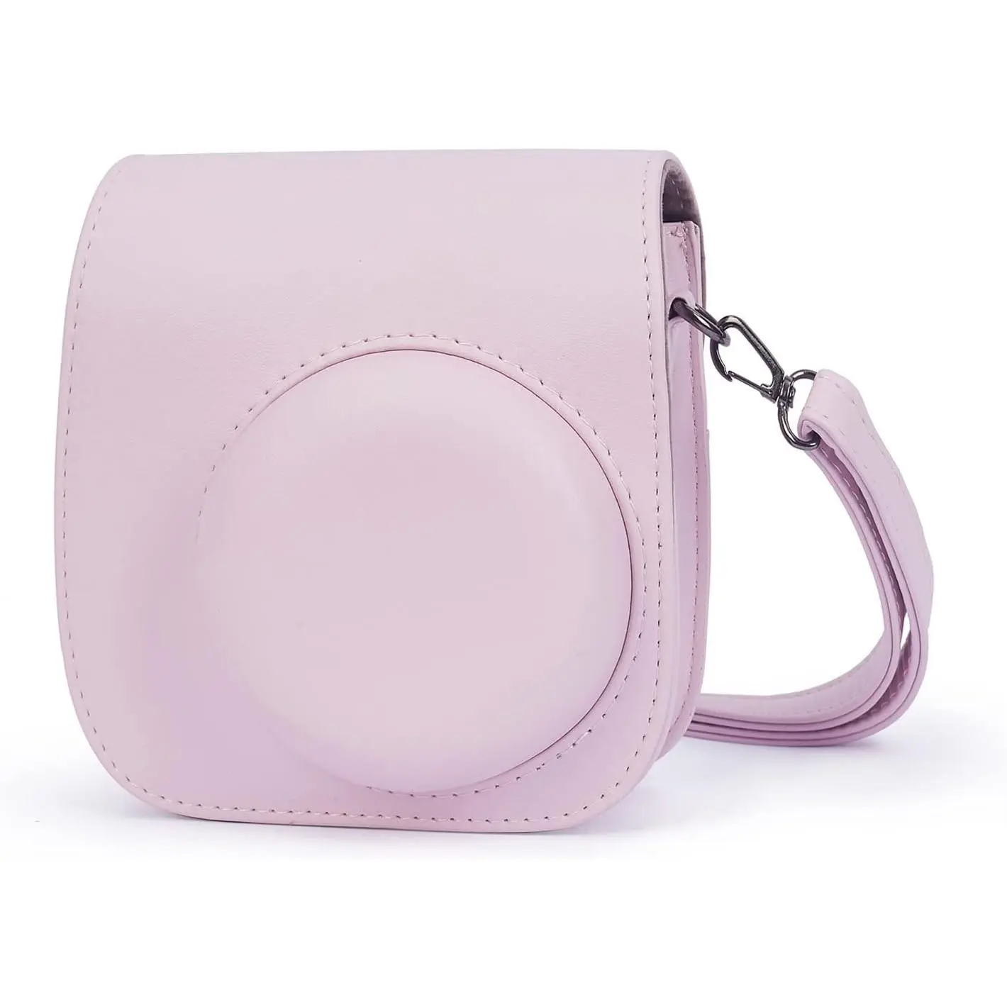 Instant mini 12 Camera Protective Case Compatible with Instax Mini 12 11,PU Leather Bag with Pocket and Adjustable Shoulder Strap (Blossom Pink)Gift.