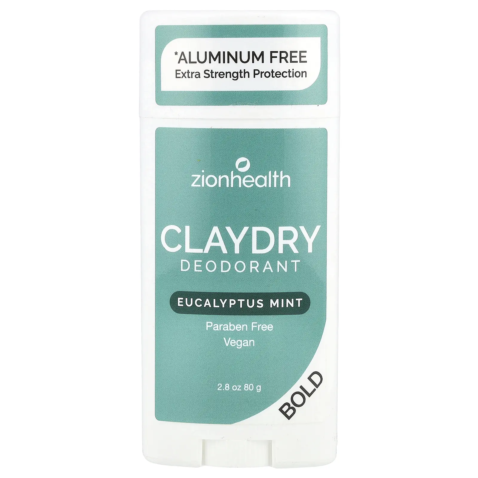 Zion Health Bold, ClayDry Deodorant, Eucalyptus Mint, 2.8 oz (80 g)