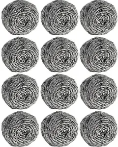 12Pcs Steel Wool Scrubber Pads for Cleaning Dishes, Pans, Pots, Ovens, Grills, Sinks - Stainless Steel Scrubbers for Kitchen, 12 Pack
