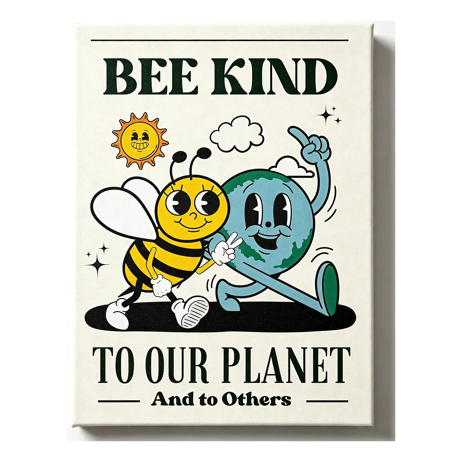 Retro Positive Posters for Room Aesthetic Wall Art Print, Cute Retro Be Kind Kindness 70’s Posters For Classroom, Room, Bedroom,Positivity Poster for Kids Teens and Adults