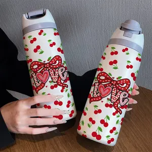 Butterfly Cherry 32oz Dual-Use Sports Water Bottle, 304 Stainless Steel Large Capacity Insulated Cup, Insulated Tumbler, Perfect Gift for Women