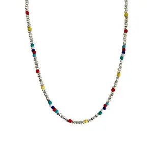 Trendy Multicolor Beaded Layer Necklace Light for Daily Wear