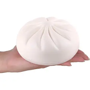 Dumplings Squishies Toys, Jumbo Slow Rising Kawaii Squeeze Dough Ball Steamed Bun Squishies,White