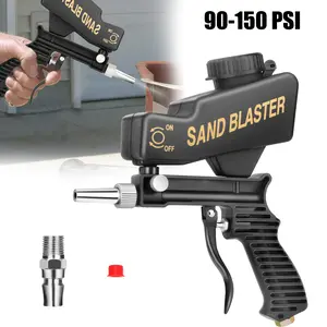 1/4" Air Sandblasting Gun Kit - Handheld 90-150 PSI Portable Sand Blaster with Gravity Feed,Pneumatic Blasting Gun Set,Professional Car Repair Tool,Paint Rust Removal,Spray Gun