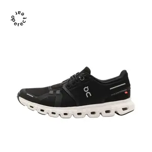 Black Colorway Lightweight Cushioned Running Shoes, Breathable Mesh Upper with Unique Hollow Cloud Sole Design