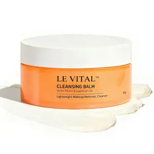 Orange Cleansing Balm - Deep Makeup Remover with Plant Essential Oils, Shea Butter & Moringa Oil for Gentle Hydration & Nourishment