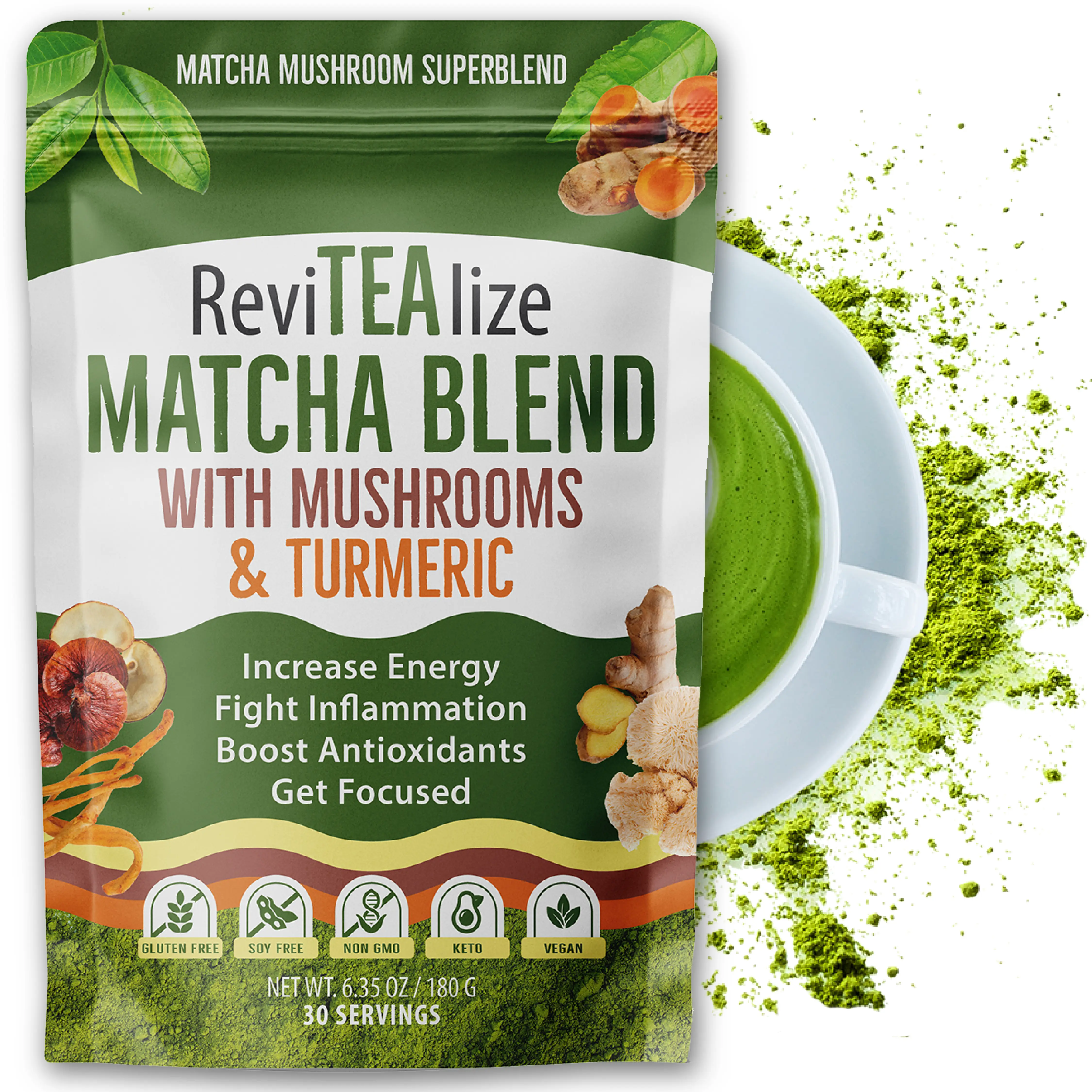 Matcha Mushroom Superfood Blend - 30 Servings