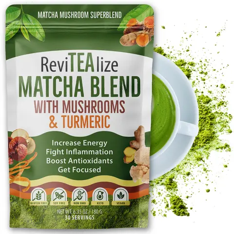 Matcha Mushroom Superfood Tea Blend - 30 Servings