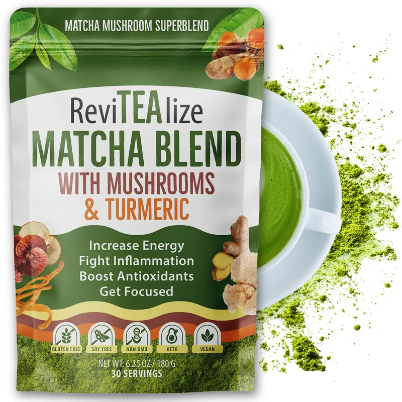 Matcha Mushroom Superfood Tea Blend - 30 Servings