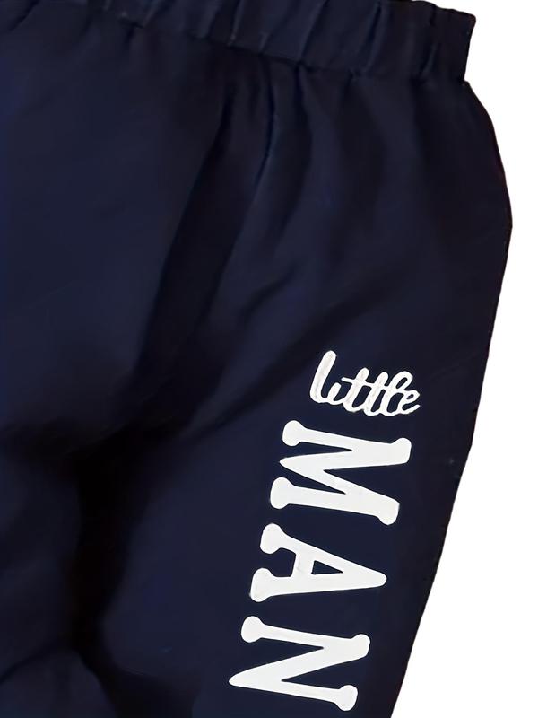 Baby's Letter Print Hooded Bodysuit & Pants Set, Casual Long Sleeve Bodysuit & Pants, Infant Kids Fall & Winter Clothes, Baby Boy Clothes