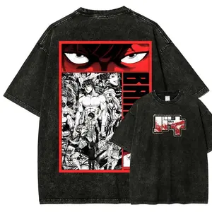 Baki hanma Unisex Fit Washed T-Shirt4