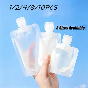 Fluid Makeup Packing Bags, Travel Size Empty Squeeze Pouch, Portable Cosmetic Containers, Leakproof Stand Up Pouch, for Lotion Shampoo