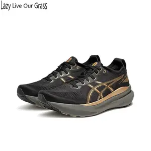 Black & Gold Performance Running Shoes – Breathable Mesh Upper, Cushioned Foam Midsole & Non-Slip Rubber Outsole, Lightweight Trainers for Daily Runs & Gym Workouts