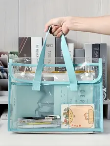 Large Capacity Transparent PVC Storage Bag, Lightweight Multi-Purpose Organizer, Ideal for Home Travel School Use, Perfect Gift