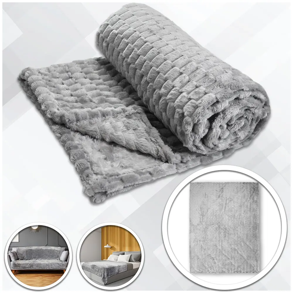 Light Gray Modern Neutral Tone Solid Plush Blanket - 50x60in Durable Soft Bedding Throw, Machine Washable Textile for Christmas, Valentine, Birthday Gifting