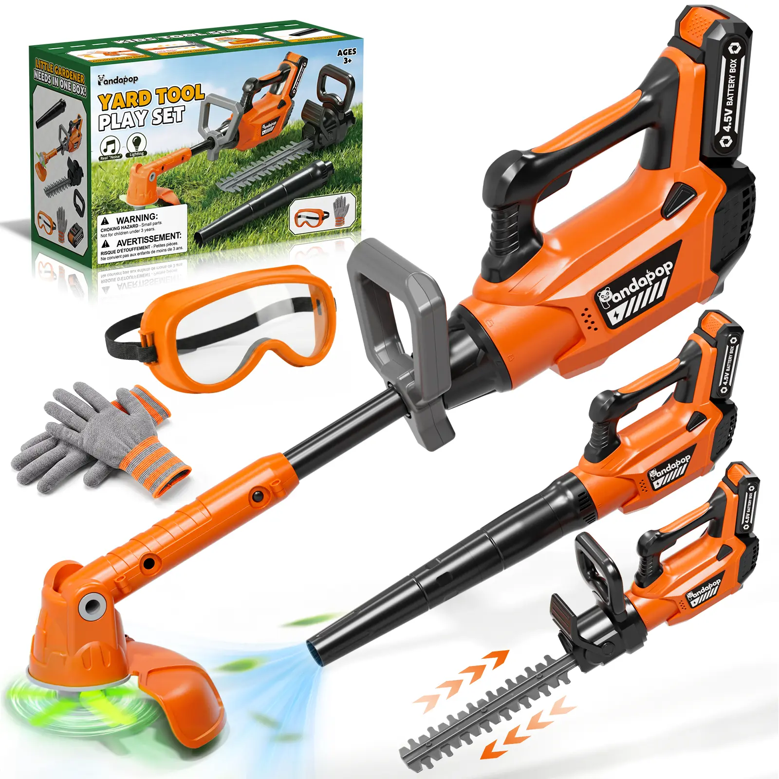 3-in-1 Kids Leaf Blower, Weed Wacker & Hedge Trimmer Toy