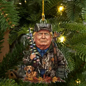 Trump Duck Hunter Ornament, Hunting Deer Ornament, Gift For Hunter 2024, Christmas Tree Decor, Xmas Gift