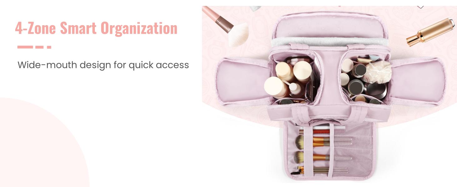 4-in-1 Puffy Travel Toiletry Bag for Women – Large Capacity Makeup Organizer with 4 Compartments, Wet/Dry Separation, Lightweight Waterproof Fabric& Anti-Spill Design, Multi-Functional Cosmetic Bag for Travel, Gym, Bathroom, Gift tts outdoorfun tool