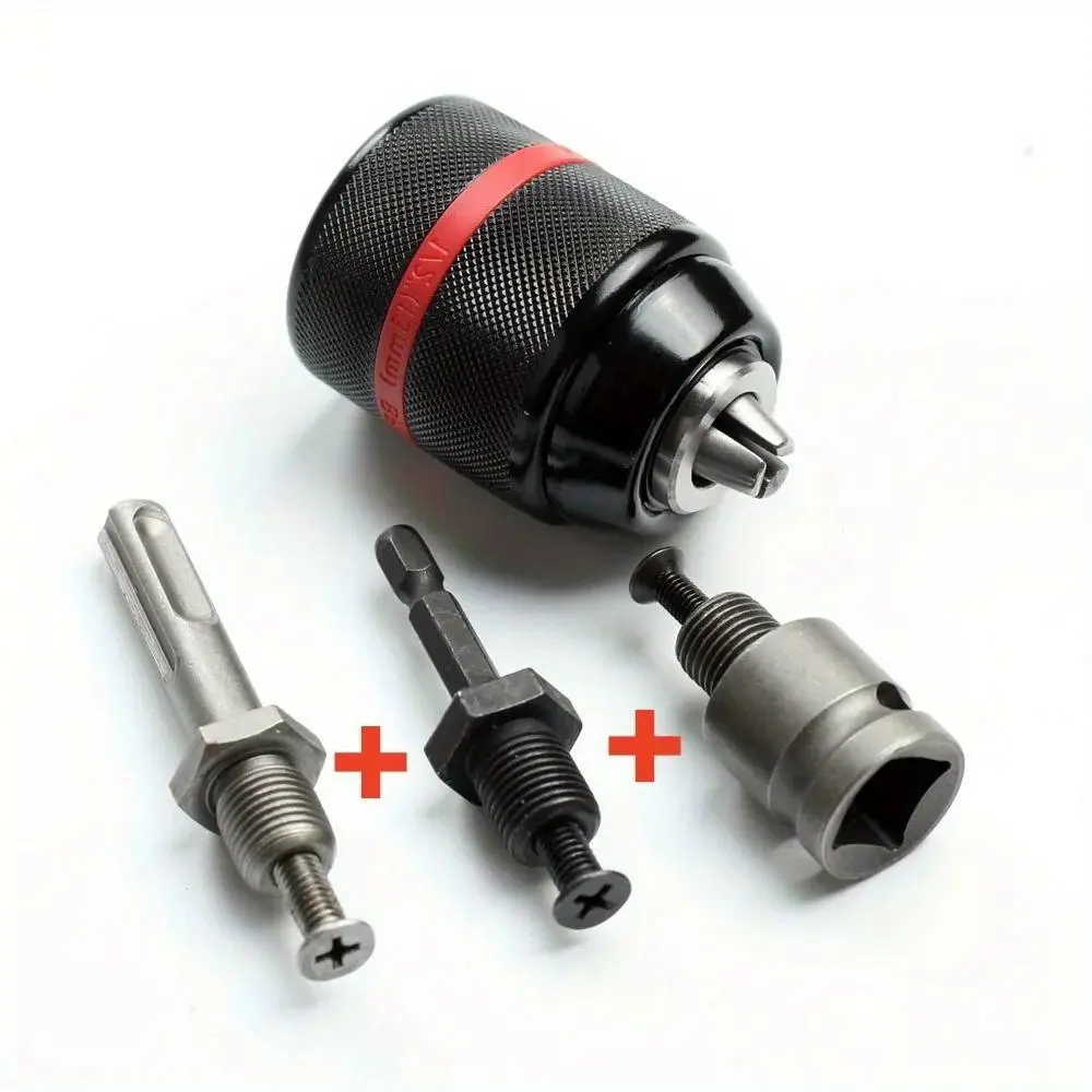 1 Set Metal Heavy Duty 1.5-13mm Keyless Drill Chuck Hex Shank/SDS/Socket Square Female Adaptor Metal Drill Chuck Converter,Christmas Party Gifts,Tools & Hardware