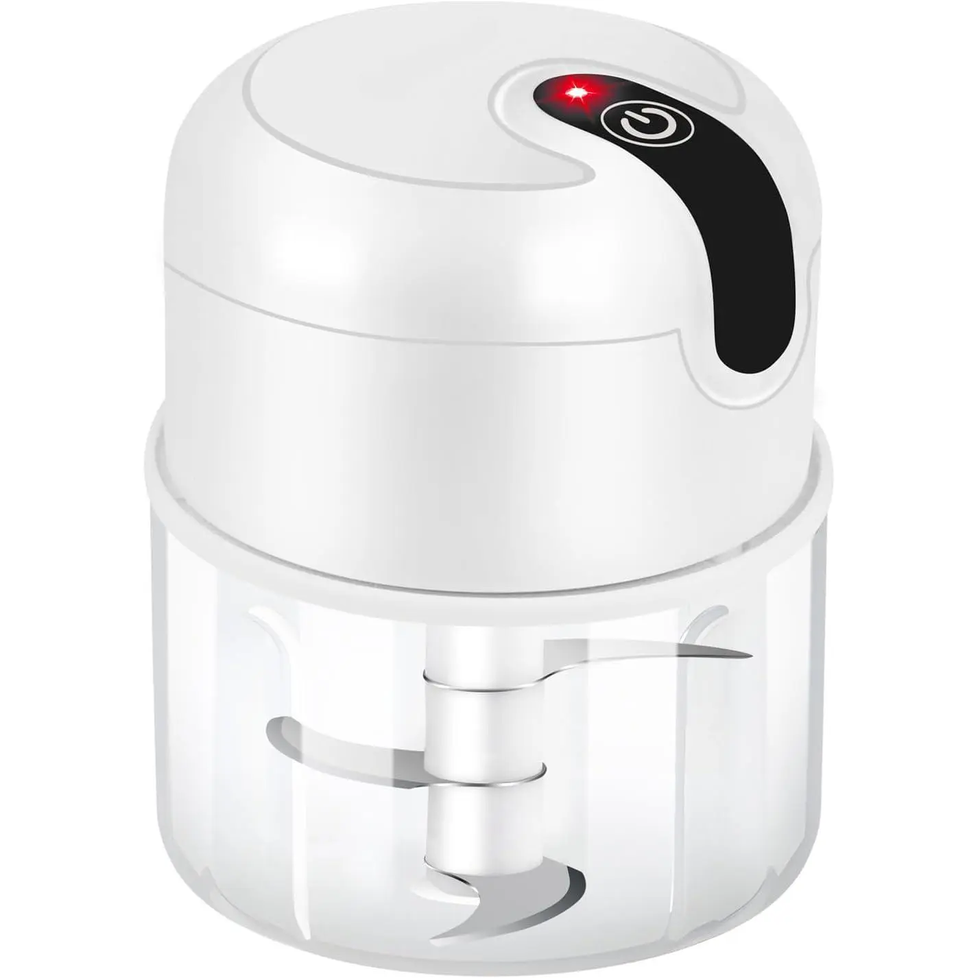 Mini Electric Garlic Chopper 1Cup, Wireless USB Type-C Food Processor with 304 Stainless Steel, 3 Sharp Blades, Portable Kitchen Vegetable Grinder for Onion, Garlic, Ginger, Chili, Baby Food