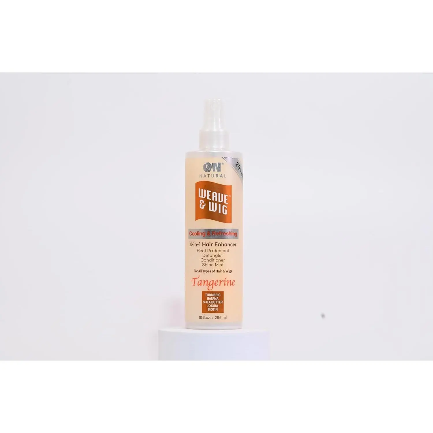 ON Natural 4-in-1 Hair Enhancer Conditioning Leave-In Treatment - 10oz Oil-Infused Haircare, Smooth, Antioxidant, Cruelty-Free, Detangling, Frizz Control, Lightweight Tangerine, Aloe Barbadensis Leaf Juice Weave & Wig Conditioner (For All Hair Textures),