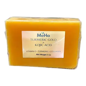 Meho Skin Brightening Soap- 1 bar with mesh sponge Turmeric Face Body