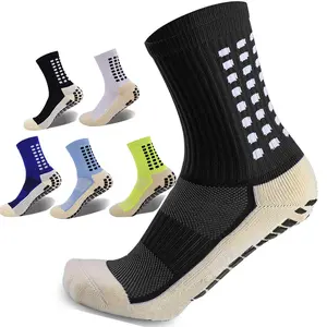 Lpxpass Anti-Slip Grip Socks for Sports Enthusiasts - 3/6 Pairs Twill Material Crew Length Football Basketball Socks Comfortable Fit Sports Stockings Tubesocks