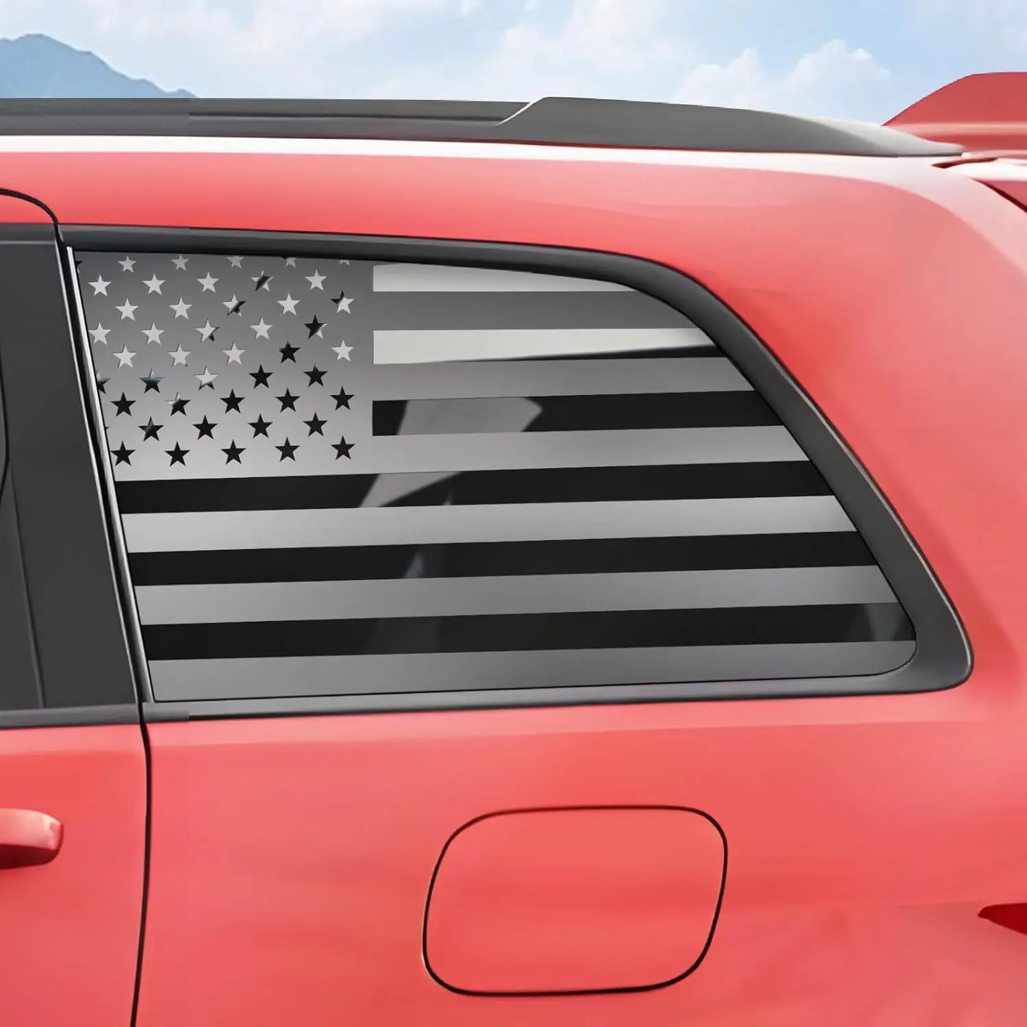 Universal Rear Window American Flag Decal – Large Rectangular Vinyl Sticker for SUVs, DIY Cut-to-Size Back Window USA Flag Decoration, Decal For Cars, Car Truck Decal