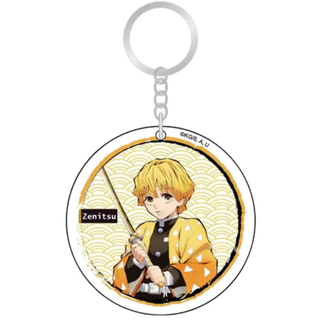 Demon Slayer - Zenitsu Agatsuma Circle Keychain (2.5", Acrylic) - Great Eastern Entertainment