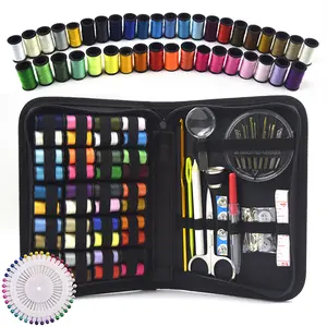 128Pcs Sewing Kit Portable Professional Sewing Supplies with Coils Needles Scissors Magnifying Glass Tape Measure for Beginners Adults Travel Emergency