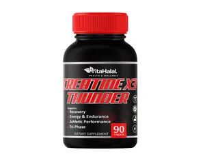 VitaHalal Creatine X3 Thunder - Halal Certified Creatine Monohydrate Pills - Tri Phase Bulk Supplements Creatine for Enhanced Performance and Muscle Growth, Creatine pills.