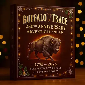 Whiskey 2D Christmas Calendar Blind Box with 24 Daily Random Whiskey 3D Samples, Power-Free Design Festive Gift for Christmas Party Decoration