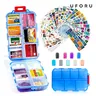 UFORU Lightweight Travel-Size Carry Pill Organizer - 10-Slot Weekly Home Storage Box, Healthcare Aid, Purse Stuffer, Mini Gift, Holds Vitamins, Jewelry & Beads Too, Includes 146 Labels (No Pills Included)