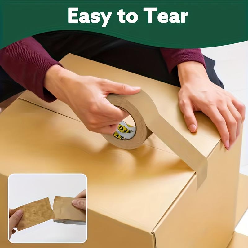 Heavy Duty Eco-Friendly Brown Kraft Box Tape, 2x10m Single Roll Self-Adhesive Tape for Carton Sealing, Shipping (Tools & Hardware Adhesives Sealers), Moving Tape