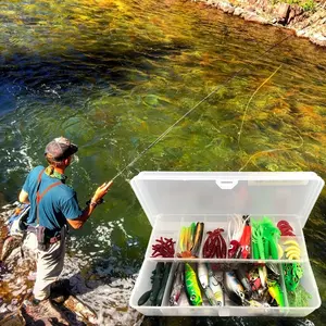 All-in-One Surface Fishing Lure Set, Fishing Gear Set - Durable Angling Equipment Kit with Tackle Box, Artificial Minnow/Spoon Lures & Soft Plastic Worms for Freshwater Game Fish