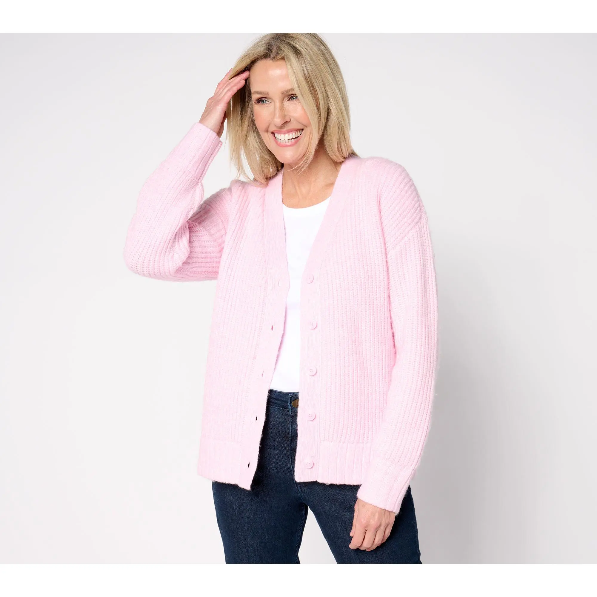 Studio Park x Amy Stran Button Front Sparklin' Cardigan