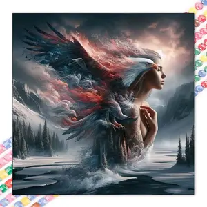 1 set of DIY diamond painting kit, 5D diamond art set, DIY decoration forest, eagle, mountains. Mosaic, diamond art, DIY art home decoration. Wall Art Painting