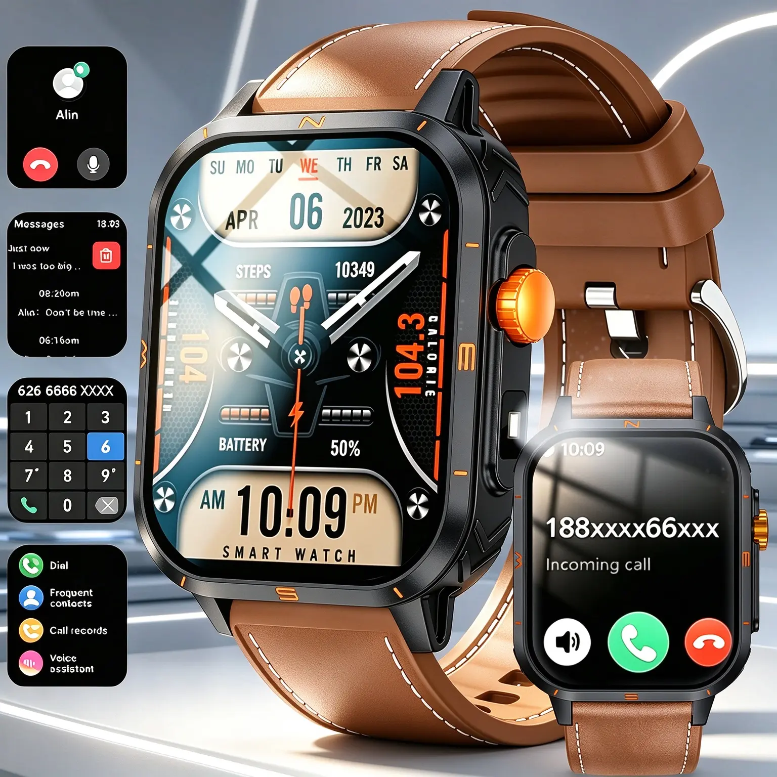 2026 New Unisex Smartwatch - Wireless Call & SMS Support, Multiple Sport Modes, Remote Camera Control, Fitness Tracking, Smart Connectivity, Sharp Display, Modern Style, Compatible with iOS & Android