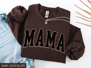 Leopard Mama Sweatshirt, Mama Sweater, Trendy Mom Shirt, Cute Mom Sweatshirt, Mothers Day Gift, Mom Crewneck, New Mom Gift, Everyday Positive Vibes Pullover