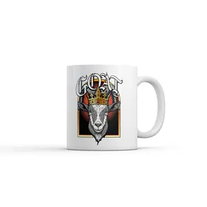 Goat King Mug Funny Sarcastic Graphic Coffee Cup - 11oz Funny Coffee Mugs Ceramic Printed Drinkware Cup