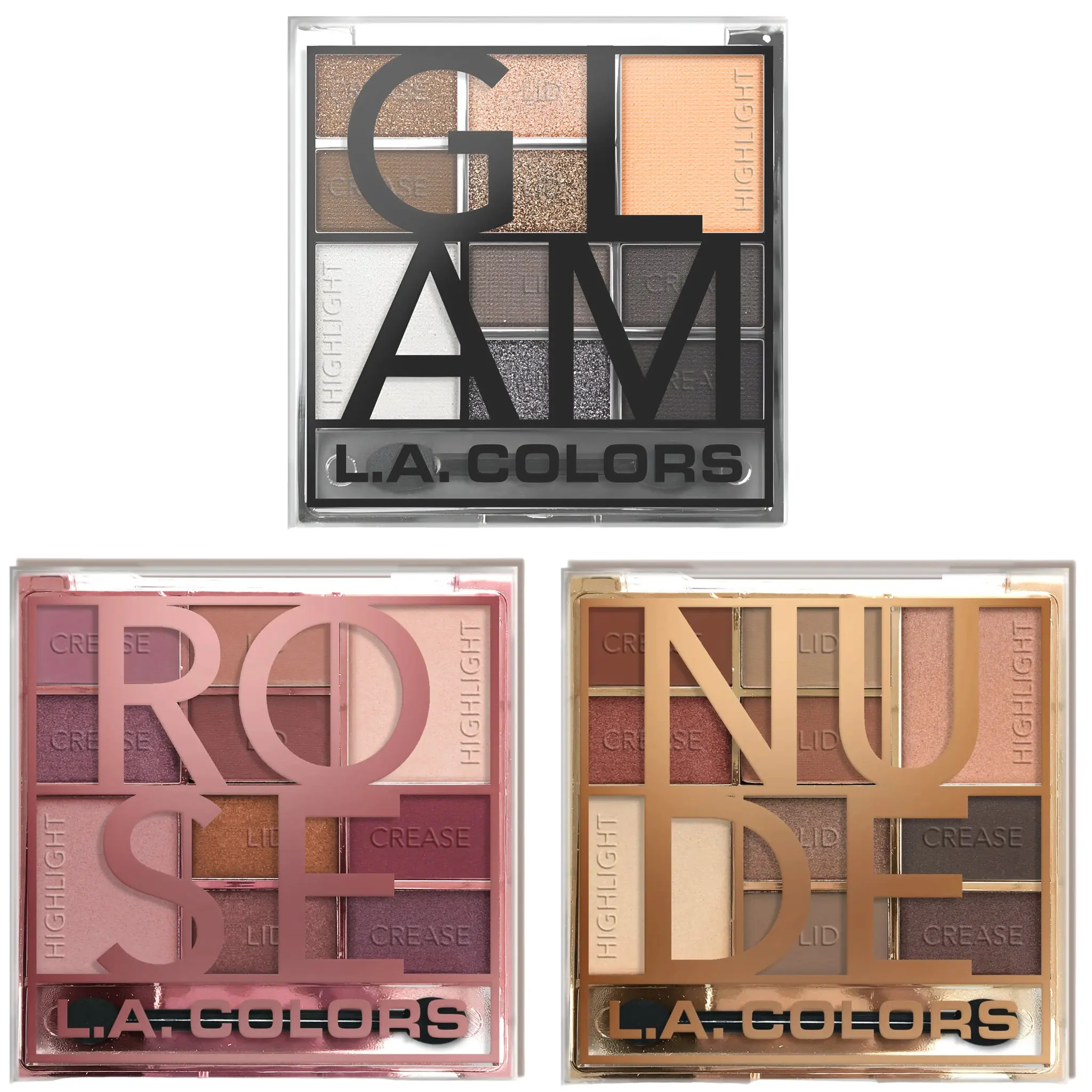 Paleta de Sombras Color Block Surtido L.A. Colors - Venta al por Mayor 9 Unidades (CES135-137)