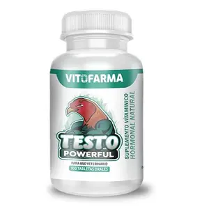 VITOFARMA TESTO POWERFUL - POTENCIADOR HORMONAL NATURAL para GALLOS Finos ROOSTER 100 TABLETS