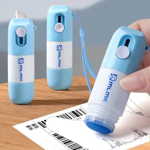 Thermal Paper Correction Fluid with Knife, Portable Mini 2 in 1 Correction Fluid & Cutter, Eraser & Correction Tool for Office School, Office Supplies