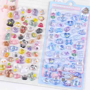 Stickers Selectable 3D Puffy Carton Animal Sticker Random Design Cute 3D Sticker Room Decor DIY Decorative Decal for Phone Case Water Cup Supplies Cellphone Smartphone Screen Protector Casing Cover Shockproof Protection Mini Protective Scrapbooks Fun Kids