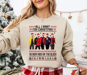 All I Want For Christmas New Kids On The Block Shirt, NKOTB Christmas Sweatshirt, Perfect Gift for NKOTB Fans